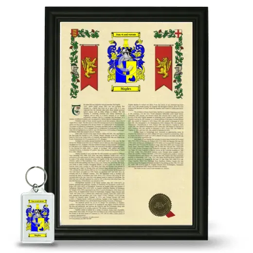 Maples Framed Armorial History and Keychain - Black