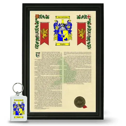 Mapley Framed Armorial History and Keychain - Black
