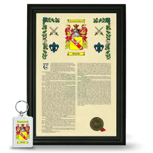 Marcelle Framed Armorial History and Keychain - Black