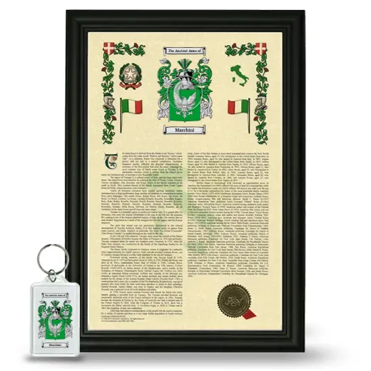 Marchini Framed Armorial History and Keychain - Black