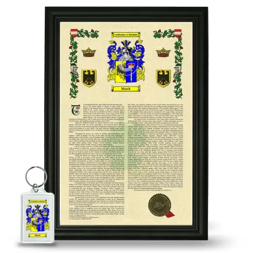 Marck Framed Armorial History and Keychain - Black