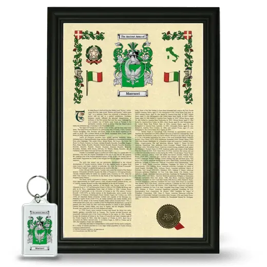 Marcucci Framed Armorial History and Keychain - Black