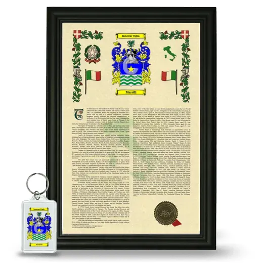 Marelli Framed Armorial History and Keychain - Black