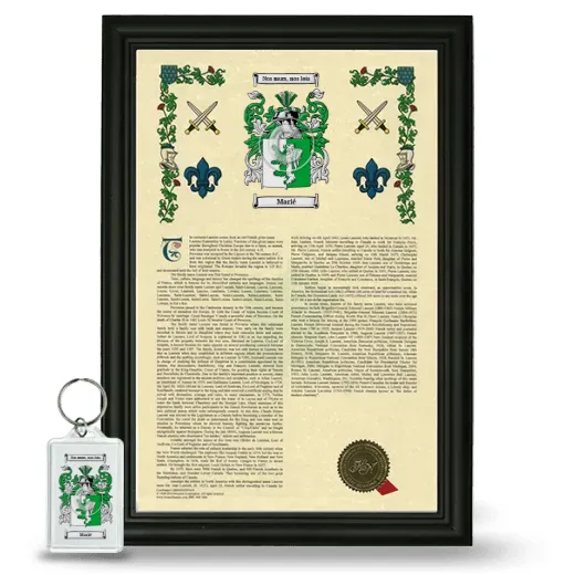 Marié Framed Armorial History and Keychain - Black