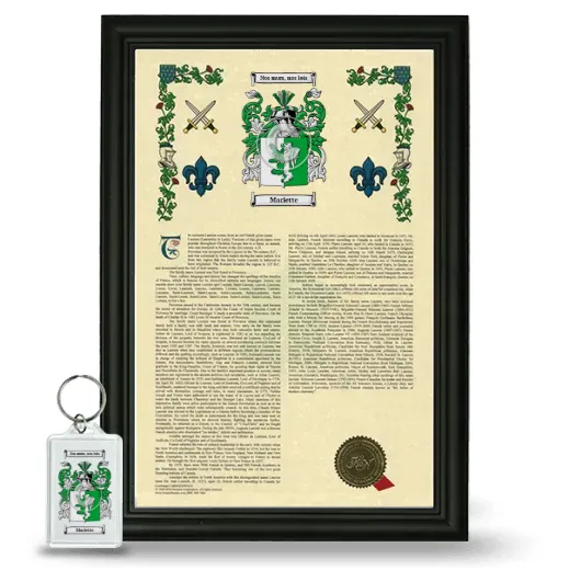 Mariette Framed Armorial History and Keychain - Black