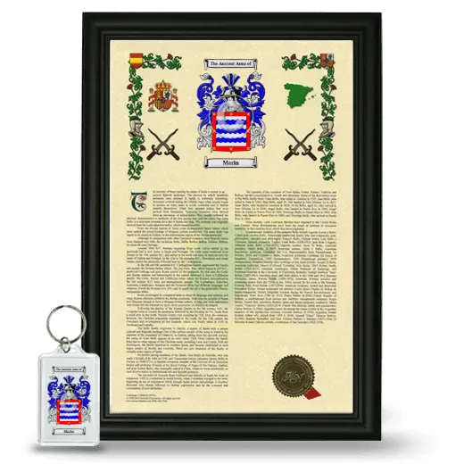 Marin Framed Armorial History and Keychain - Black