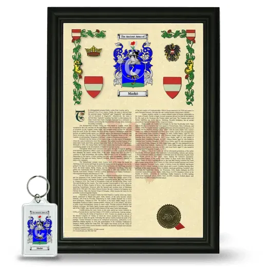 Markó Framed Armorial History and Keychain - Black