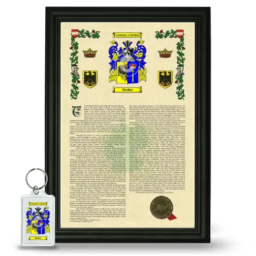 Marker Framed Armorial History and Keychain - Black
