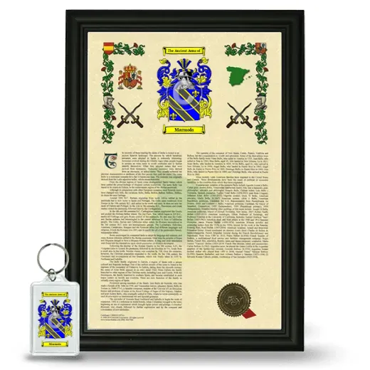 Marmola Framed Armorial History and Keychain - Black