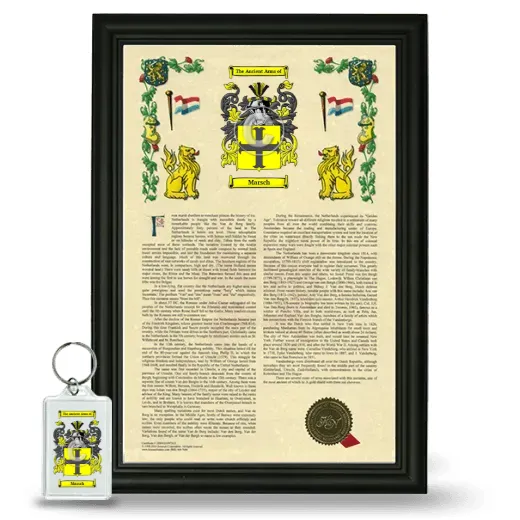 Marsch Framed Armorial History and Keychain - Black