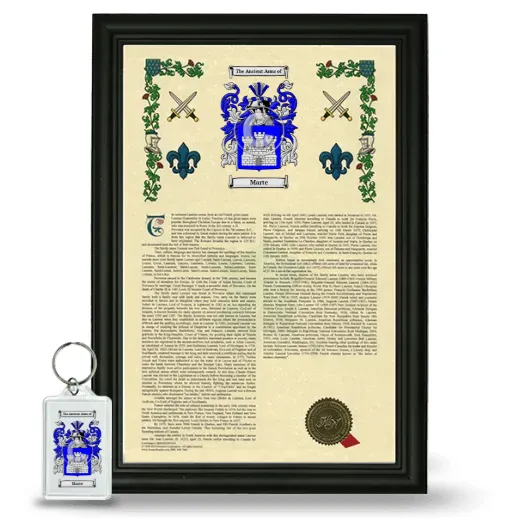 Marte Framed Armorial History and Keychain - Black