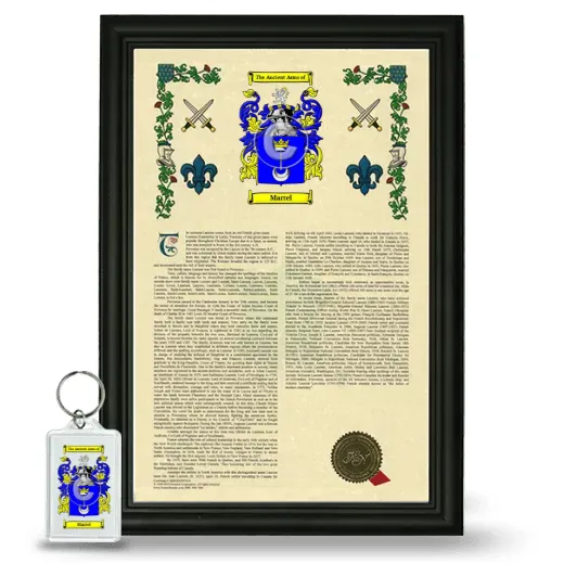 Martel Framed Armorial History and Keychain - Black