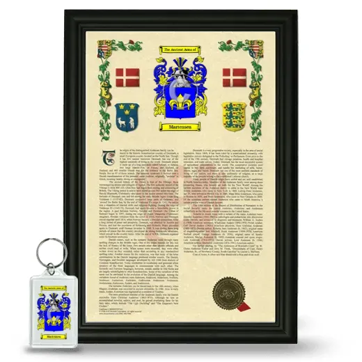 Martensen Framed Armorial History and Keychain - Black