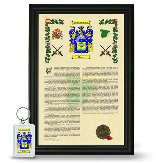 Martez Framed Armorial History and Keychain - Black