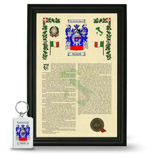 Martinelli Framed Armorial History and Keychain - Black