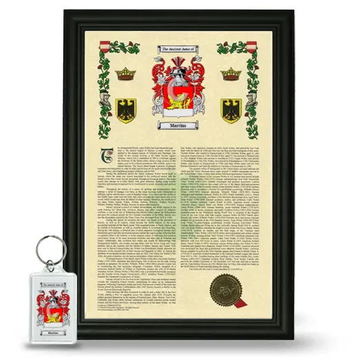 Martins Framed Armorial History and Keychain - Black