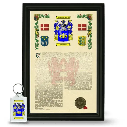 Martinsen Framed Armorial History and Keychain - Black