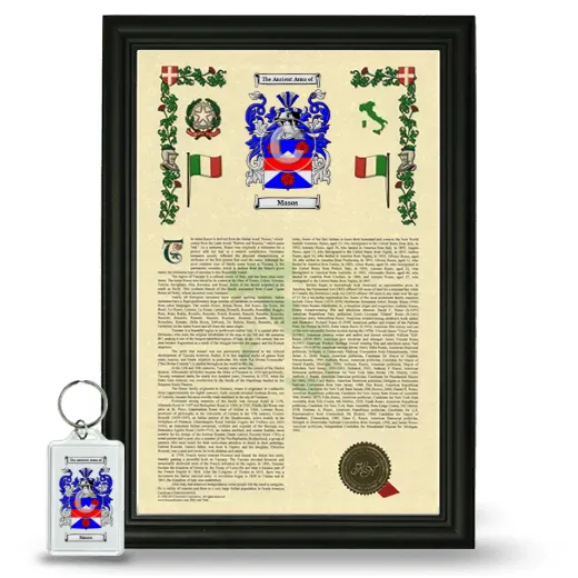 Masos Framed Armorial History and Keychain - Black