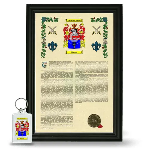 Massai Framed Armorial History and Keychain - Black