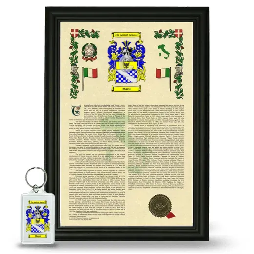 Massi Framed Armorial History and Keychain - Black