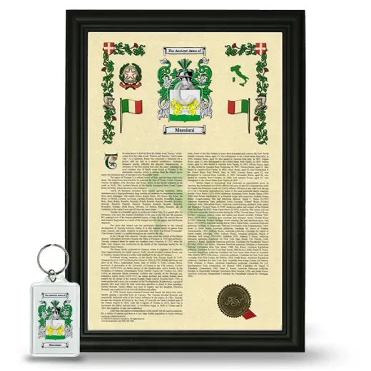 Massiani Framed Armorial History and Keychain - Black