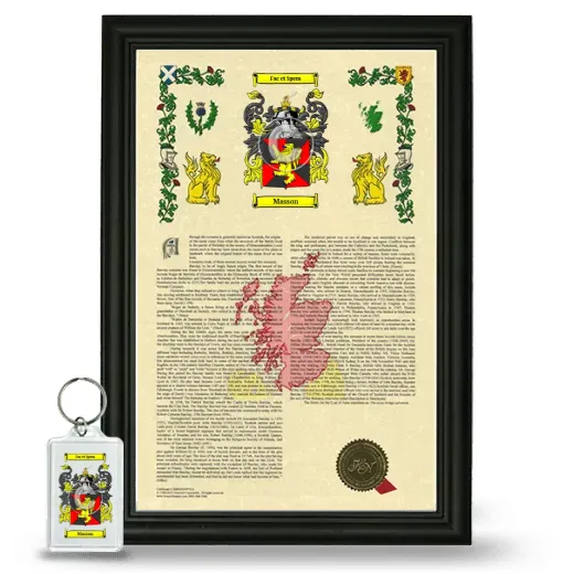 Masson Framed Armorial History and Keychain - Black