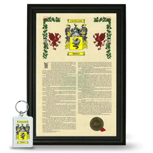 Mathew Framed Armorial History and Keychain - Black