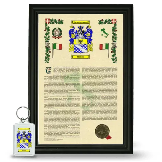 Matteis Framed Armorial History and Keychain - Black