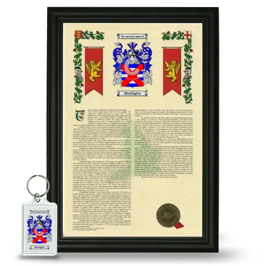 Mattingley Framed Armorial History and Keychain - Black