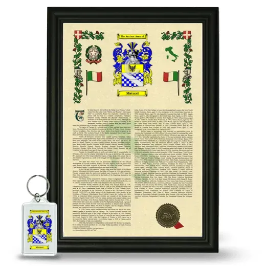 Matucci Framed Armorial History and Keychain - Black