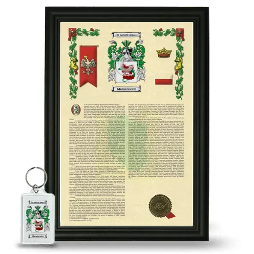 Matuszewicz Framed Armorial History and Keychain - Black