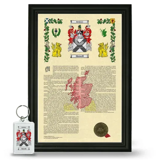 Maxwell Framed Armorial History and Keychain - Black