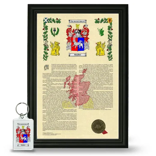 Maybee Framed Armorial History and Keychain - Black