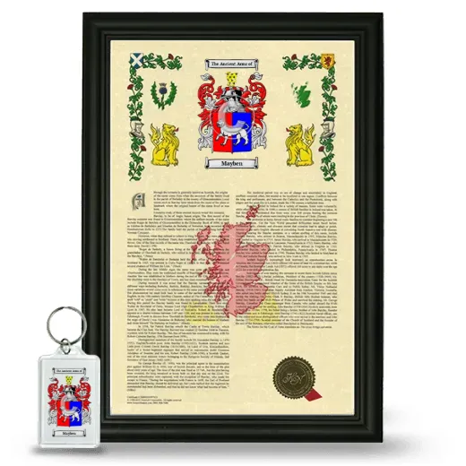 Mayben Framed Armorial History and Keychain - Black