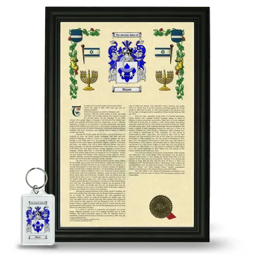 Mayer Framed Armorial History and Keychain - Black