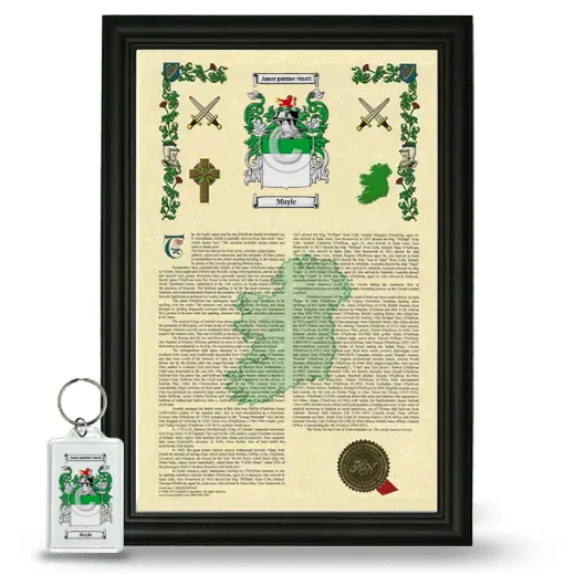 Mayle Framed Armorial History and Keychain - Black