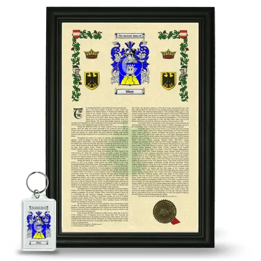 Mayy Framed Armorial History and Keychain - Black