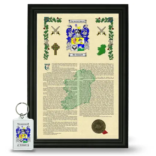 Mc-donnell Framed Armorial History and Keychain - Black