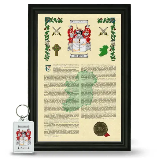 Mc-gowan Framed Armorial History and Keychain - Black