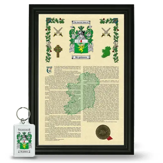Mc-guinness Framed Armorial History and Keychain - Black