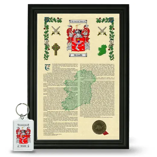 McAnally Framed Armorial History and Keychain - Black