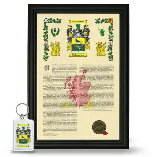 McBararthey Framed Armorial History and Keychain - Black