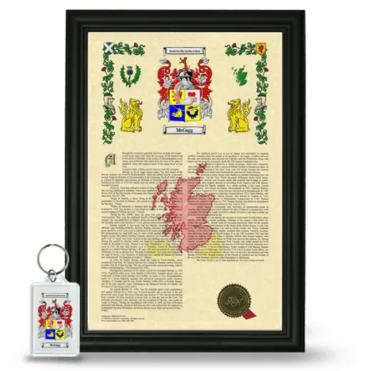 McCagg Framed Armorial History and Keychain - Black