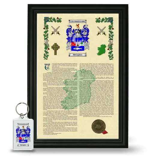 McCaghen Framed Armorial History and Keychain - Black