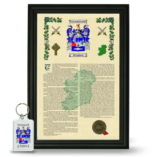 McCaghend Framed Armorial History and Keychain - Black