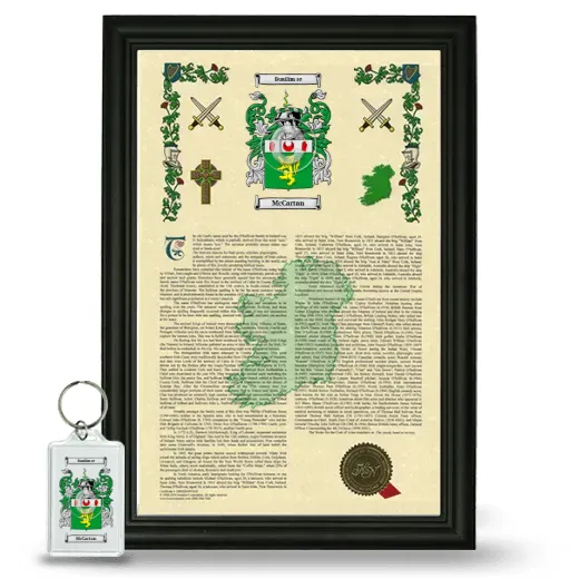 McCartan Framed Armorial History and Keychain - Black