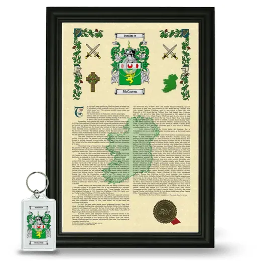 McCarten Framed Armorial History and Keychain - Black
