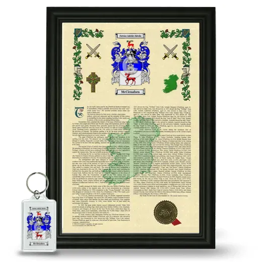 McClenahen Framed Armorial History and Keychain - Black