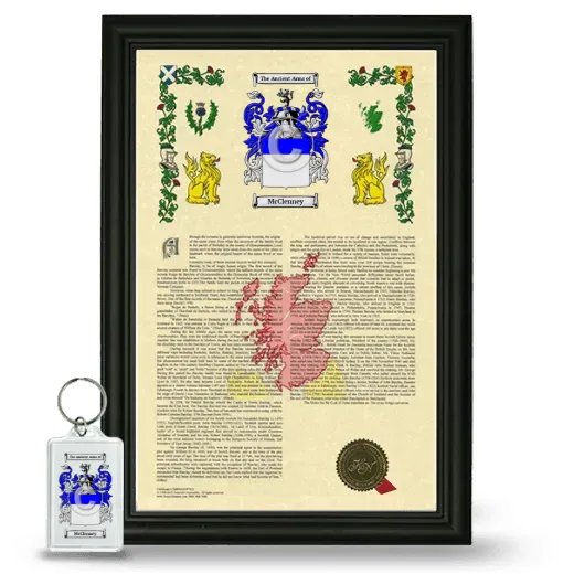 McClenney Framed Armorial History and Keychain - Black