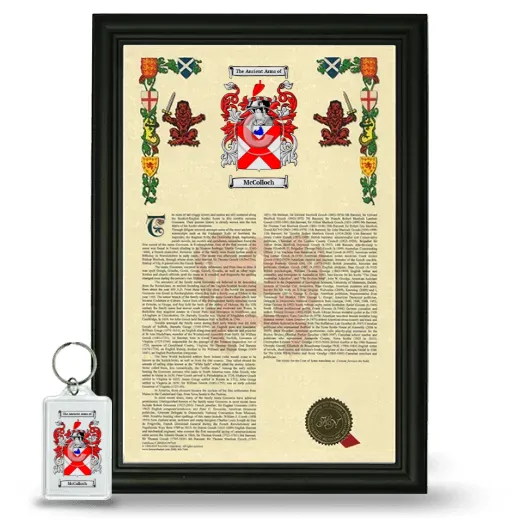McColloch Framed Armorial History and Keychain - Black